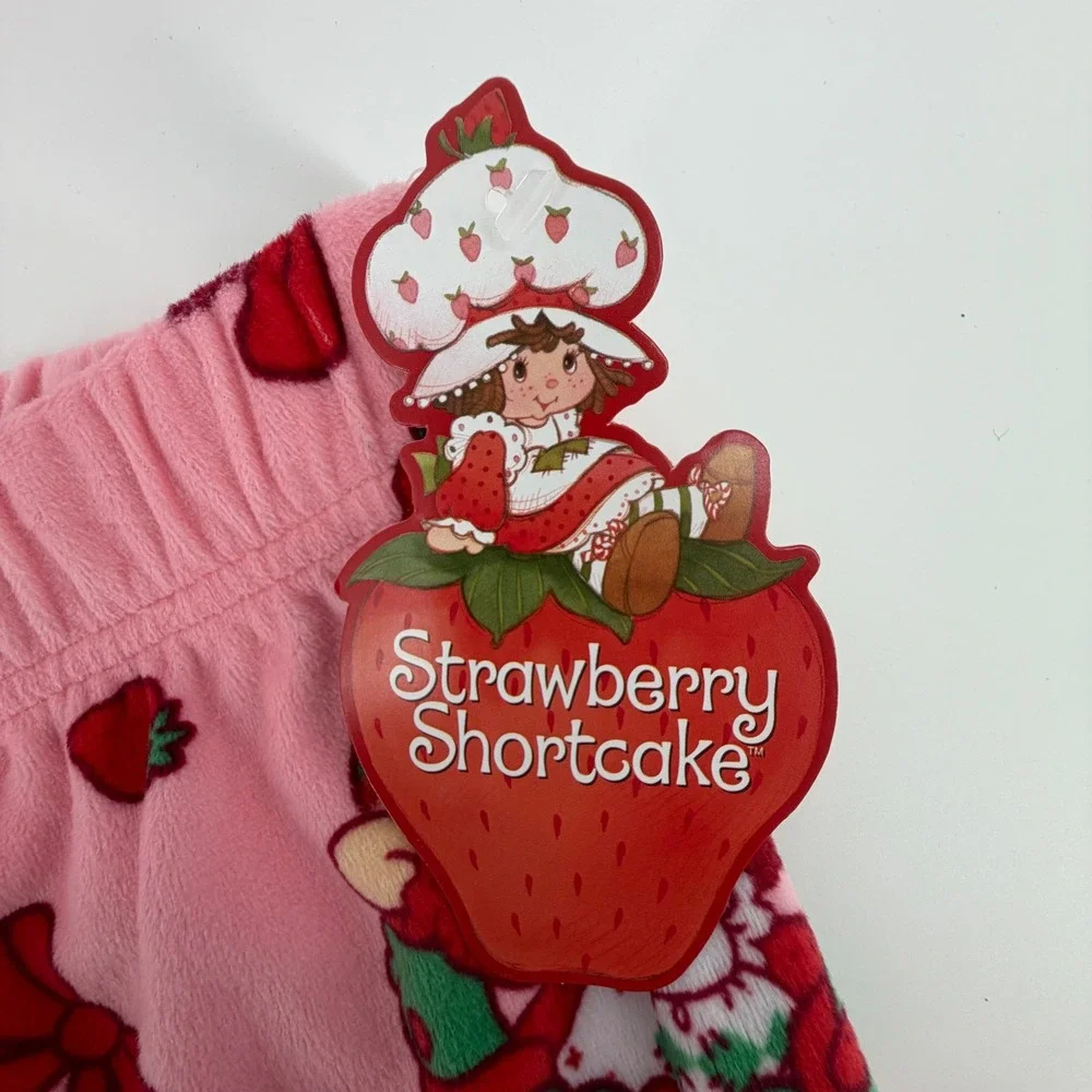 Strawberry Shortcake Pajama Pants Pink Fleece Kids Size XL‎